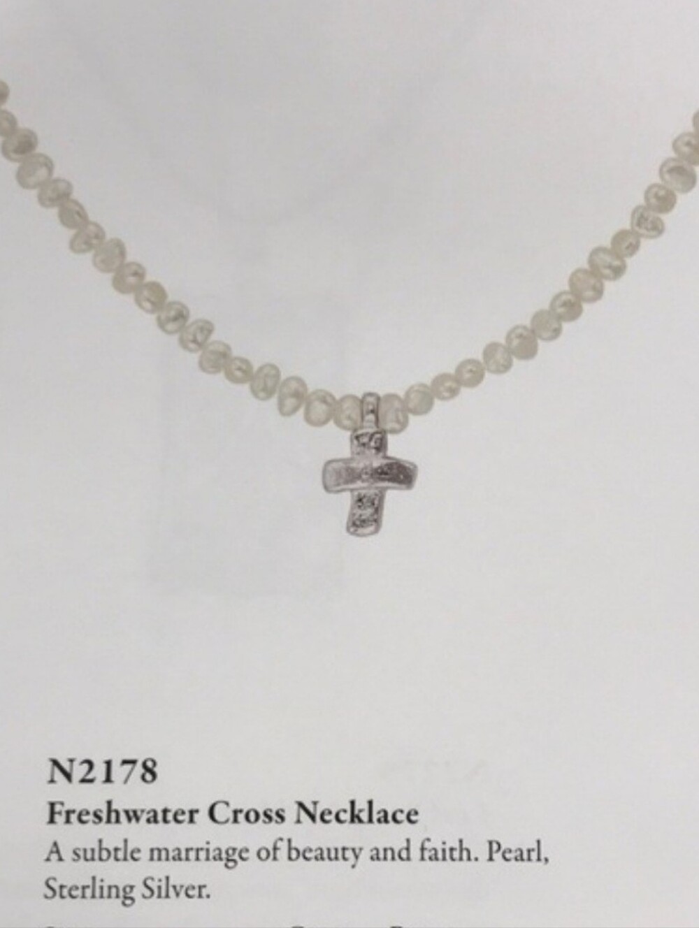 Silpada Freshwater Pearl and Sterling Silver Cross Necklace N2178